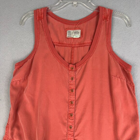 Anthropologie Saturday Sunday Ilene Jumpsuit Womens Medium Coral Wide Boho - Picture 3 of 16